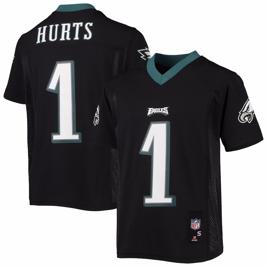 Youth Philadelphia Eagles Jalen Hurts Black Replica Player Jersey - Puhuasuan