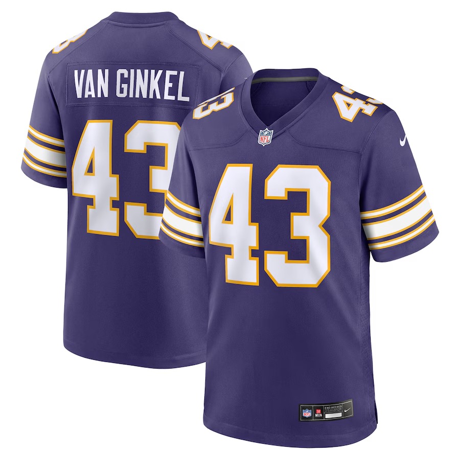 Men's Minnesota Vikings Andrew Van Ginkel Nike Purple Alternate Game Jersey - Puhuasuan