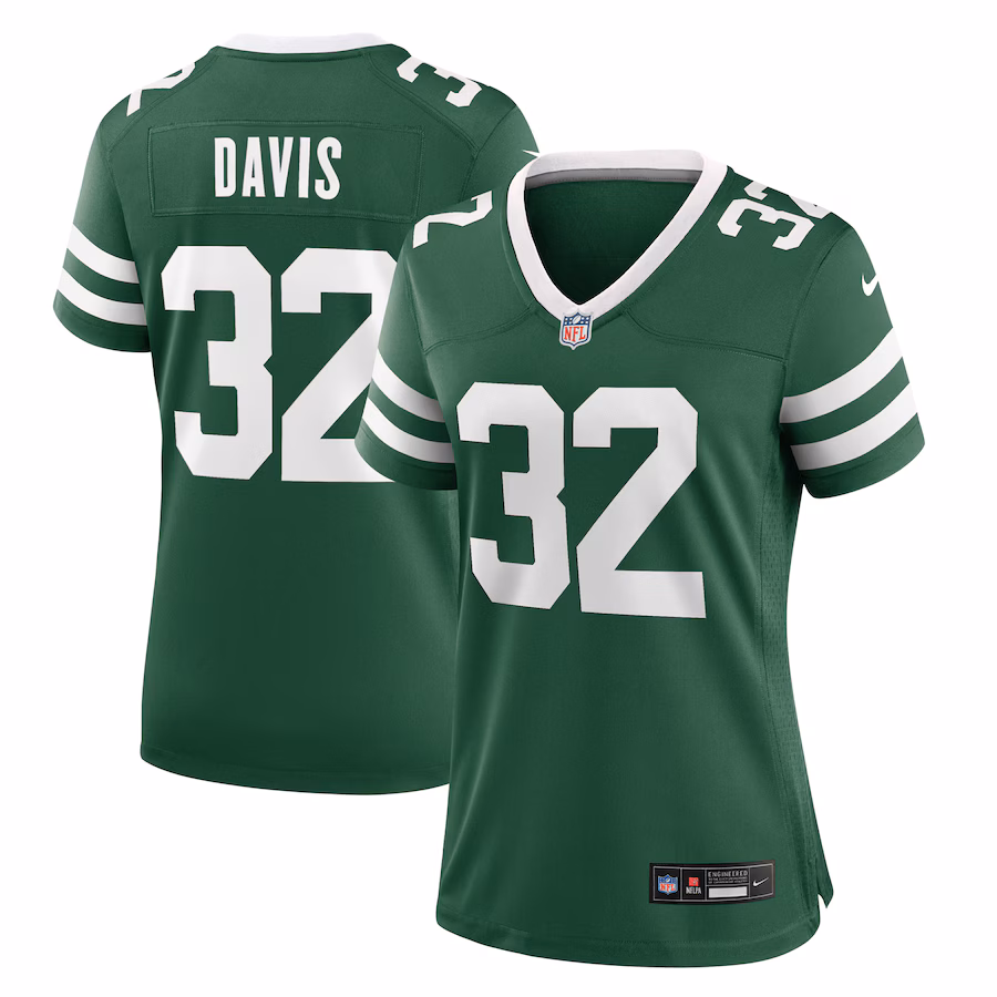 Women's New York Jets Isaiah Davis Nike Legacy Green Team Game Jersey - Puhuasuan