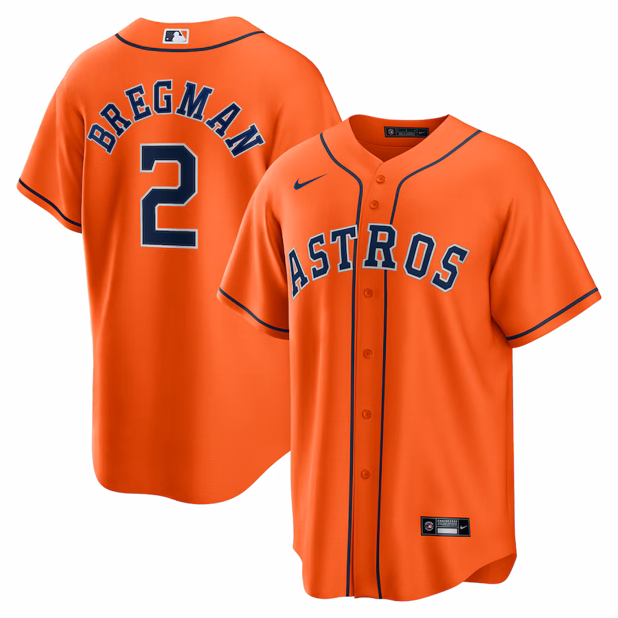 Men's Houston Astros Alex Bregman Nike Orange Alternate Replica Player Name Jersey - Puhuasuan