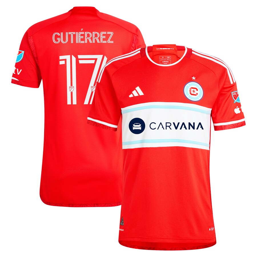 Men's Chicago Fire Brian Gutiérrez adidas Red 2024 Return To Red Authentic Player Jersey - Puhuasuan