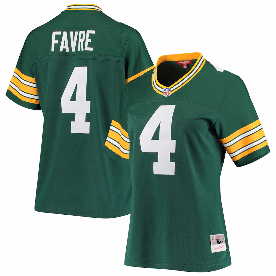 Women's Green Bay Packers Brett Favre Mitchell & Ness Green 1996 Legacy Replica Player Jersey - Puhuasuan