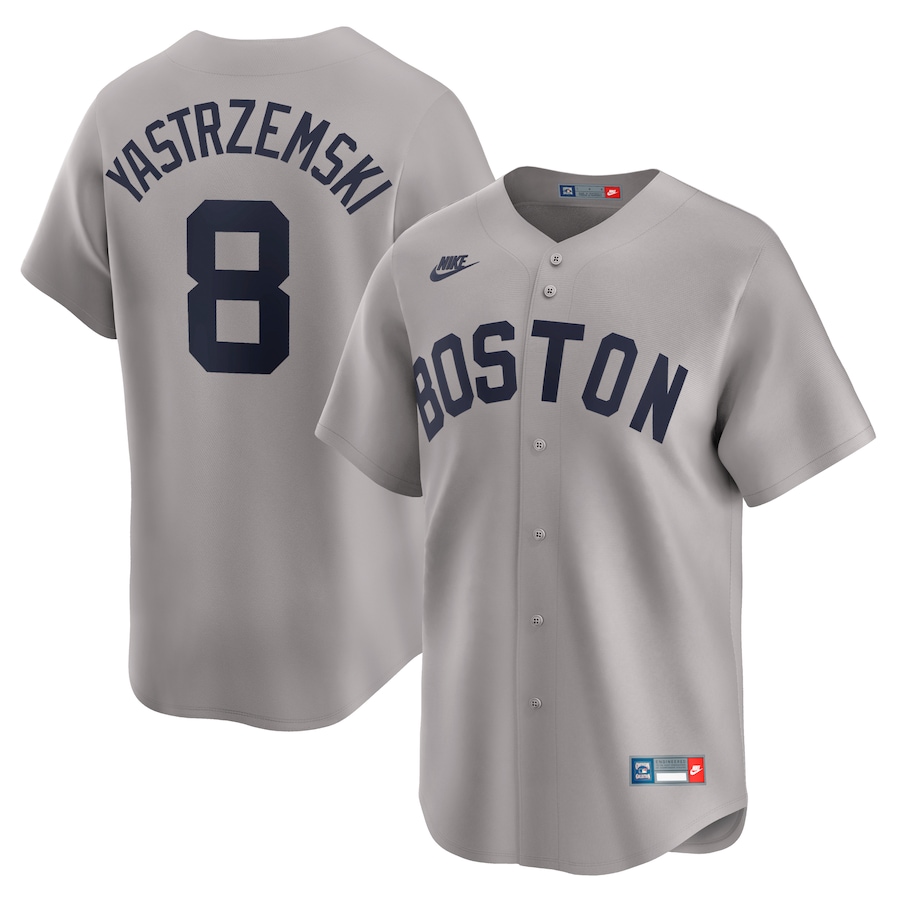 Men's Boston Red Sox Carl Yastrzemski Nike Gray Throwback Cooperstown Collection Limited Jersey - Puhuasuan