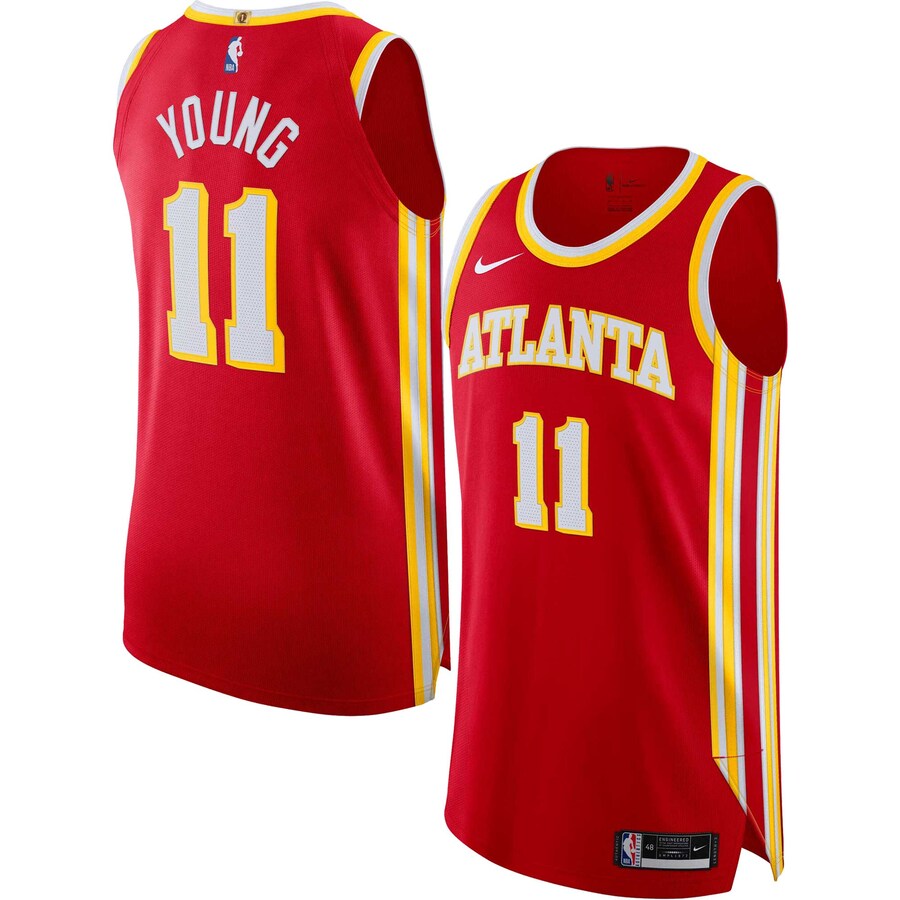 Men's Atlanta Hawks Trae Young Nike Red Authentic Jersey - Icon Edition - Puhuasuan