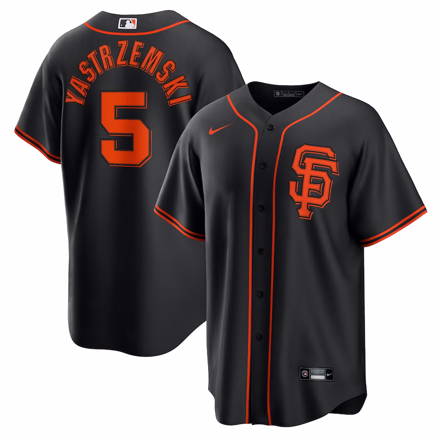 Men's San Francisco Giants Mike Yastrzemski Nike Black Alternate Replica Player Name Jersey - Puhuasuan
