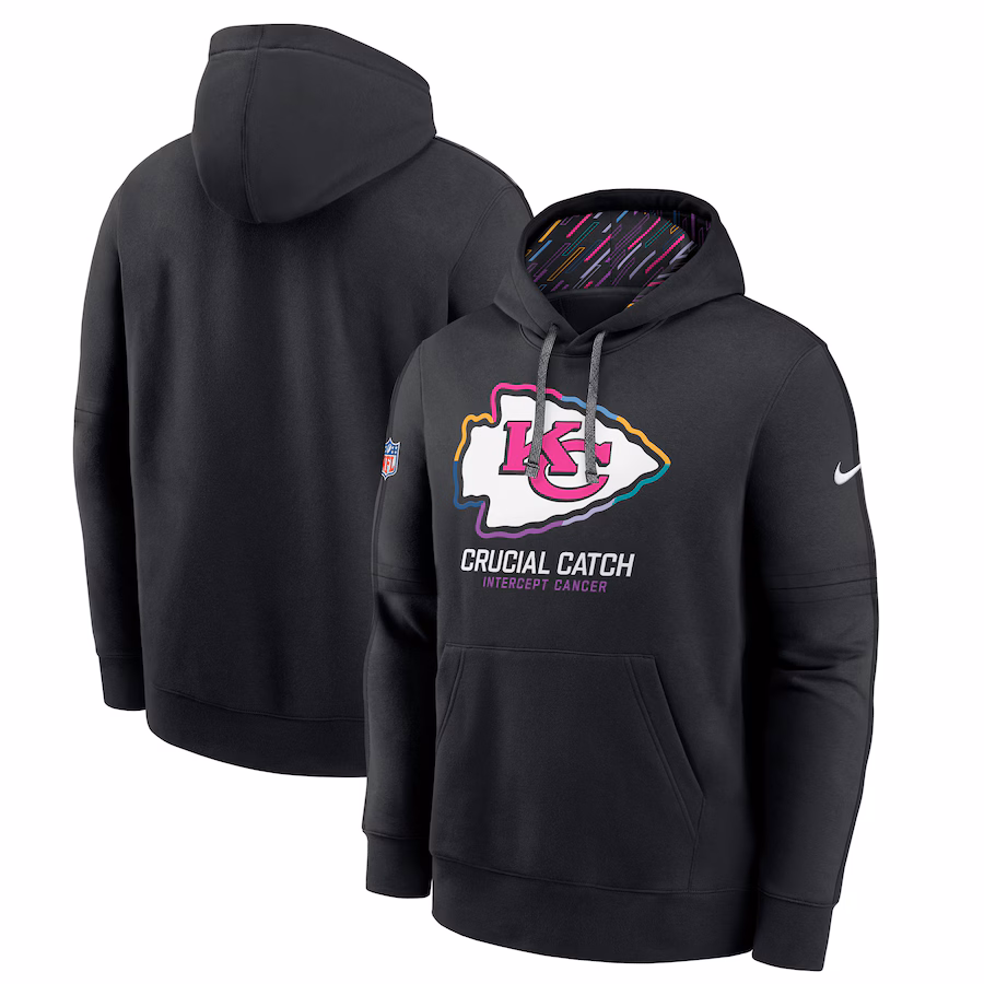 Men's Kansas City Chiefs Nike Black 2024 NFL Crucial Catch Big & Tall Club Pullover Hoodie - Puhuasuan