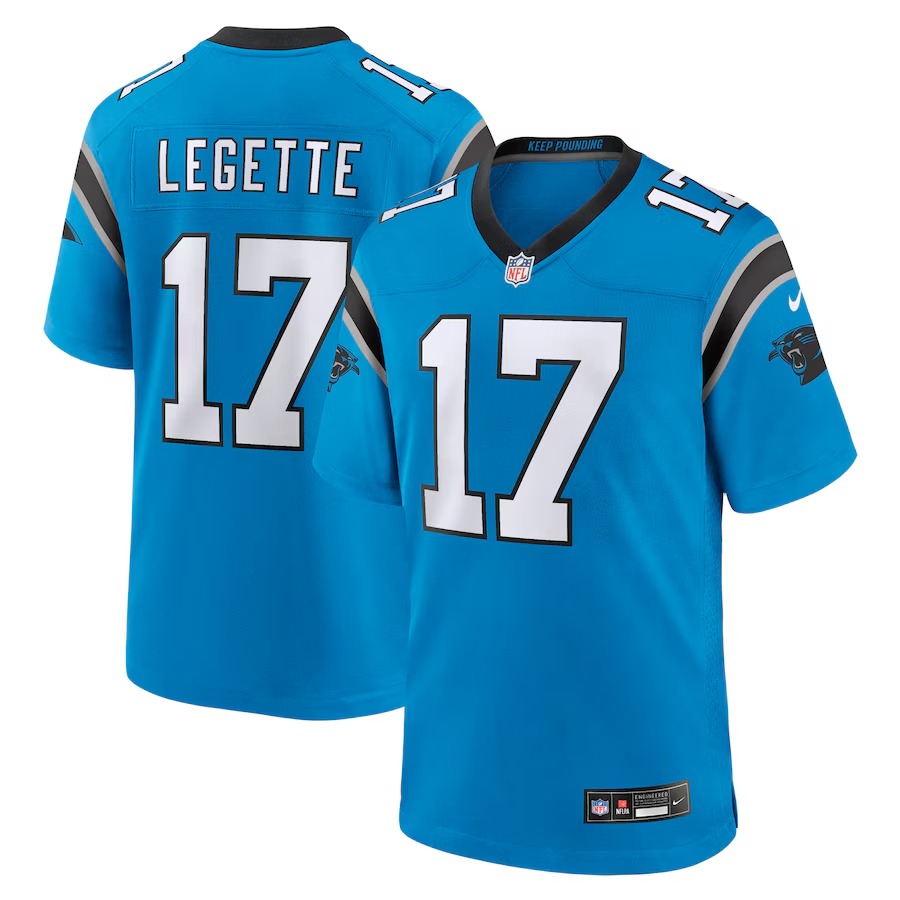 Men's Carolina Panthers Xavier Legette Nike  Blue Alternate Game Jersey - Puhuasuan