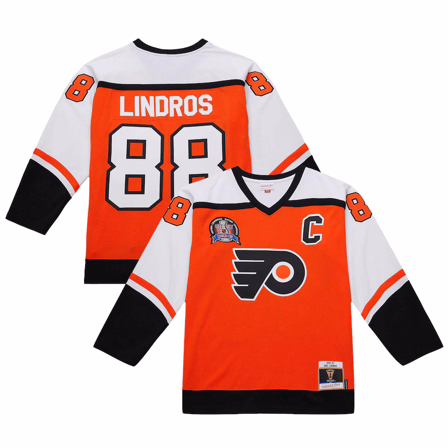 Men's Philadelphia Flyers Eric Lindros Orange 1996-97 Power Play Jersey - Puhuasuan