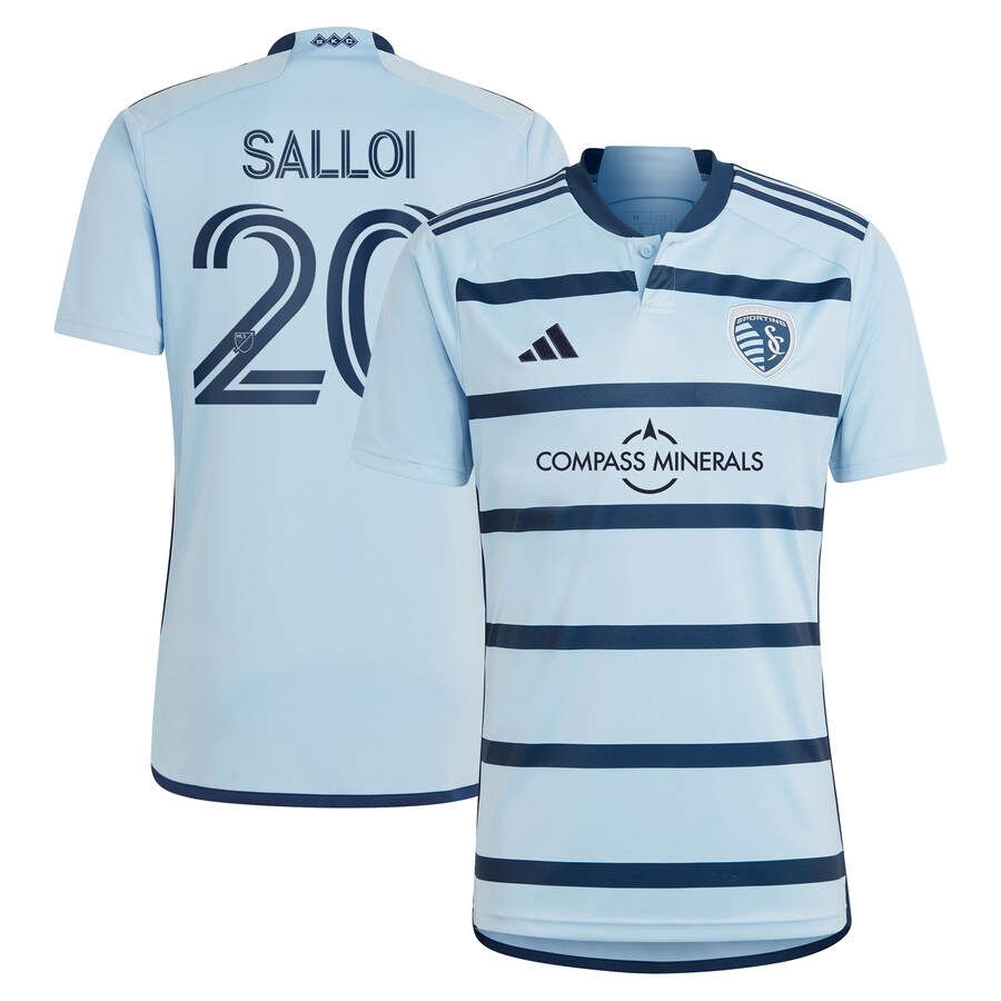 Men's Sporting Kansas City Daniel Salloi adidas Light Blue 2023 Hoops 4.0 Replica Player Jersey - Puhuasuan