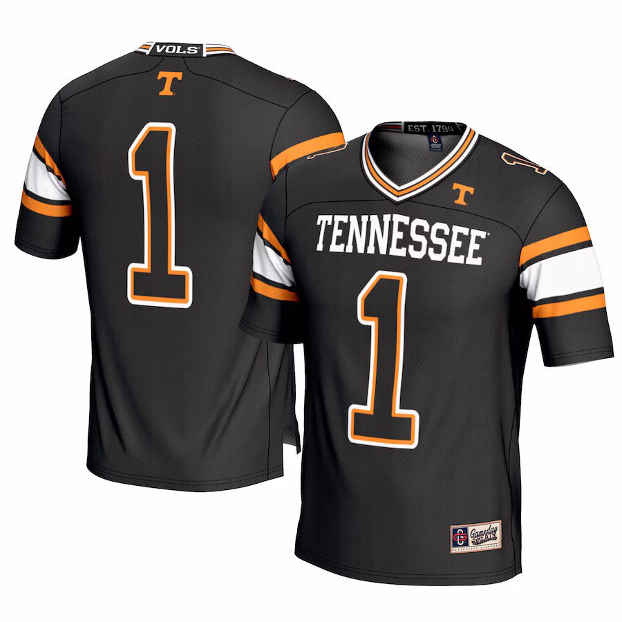 Men's GameDay Greats #1 Black Tennessee Volunteers Football Jersey - Puhuasuan