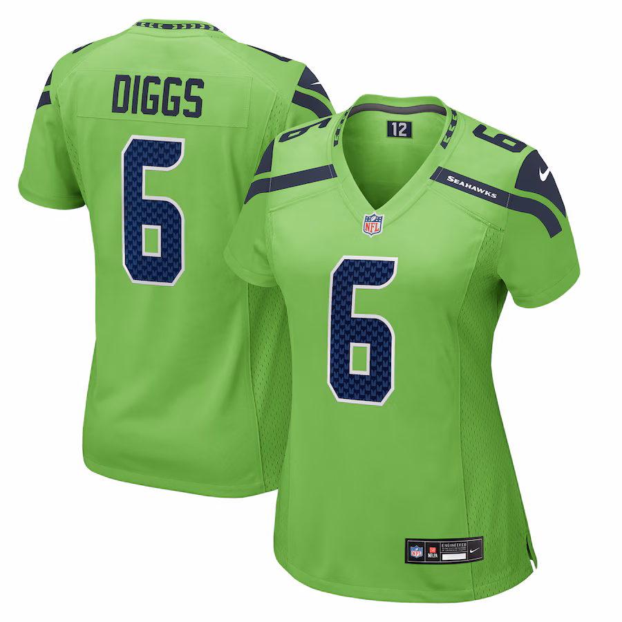 Women's Seattle Seahawks Quandre Diggs Nike Neon Green  Game Jersey - Puhuasuan