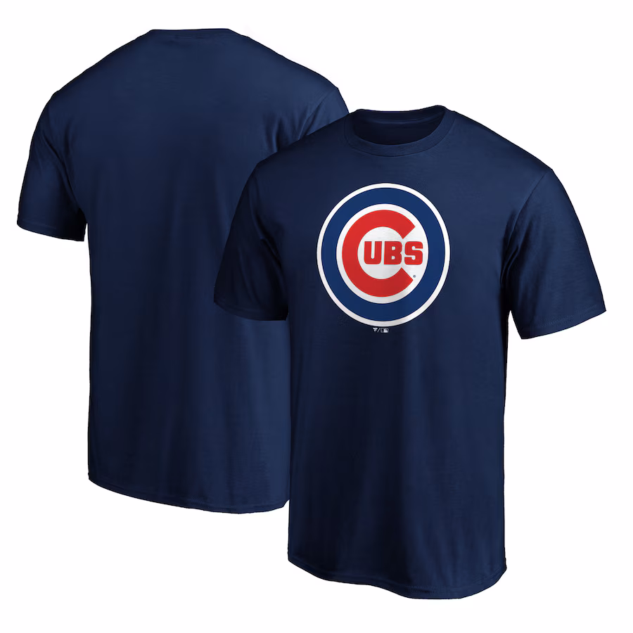 Men's Chicago Cubs Navy Official Team Logo T-Shirt - Puhuasuan