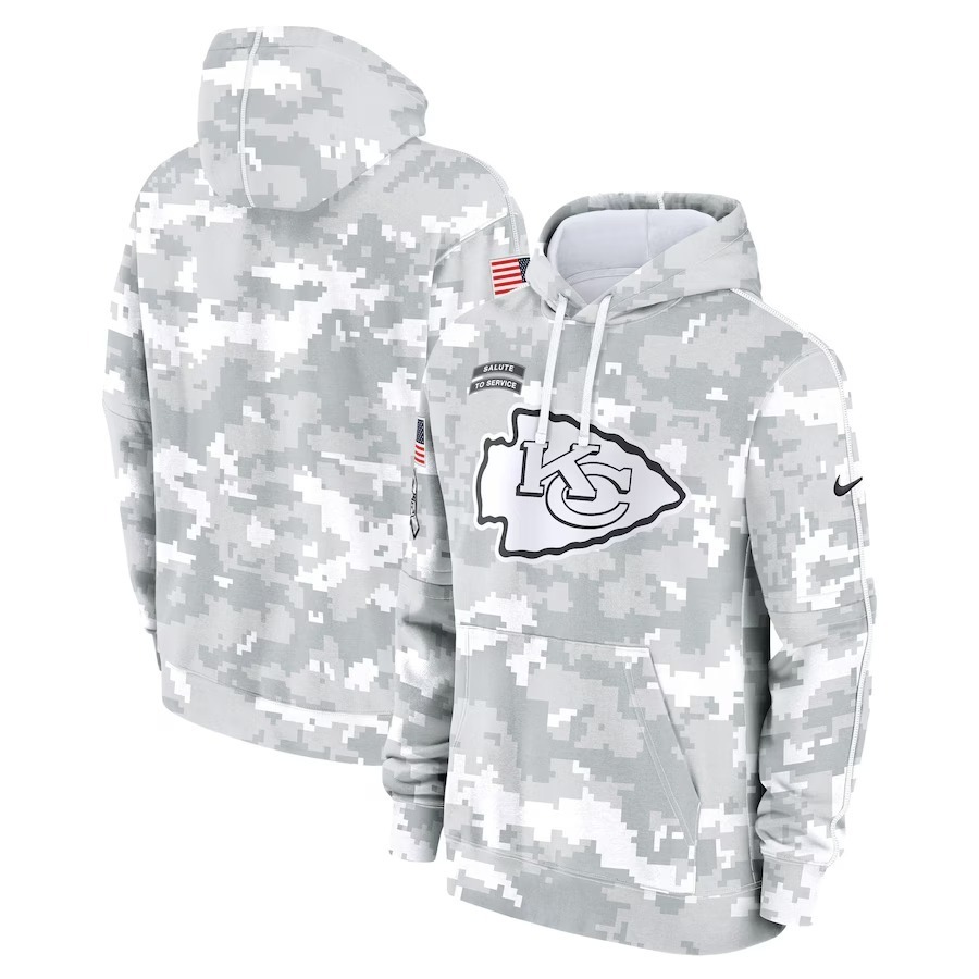Men's Kansas City Chiefs Nike Arctic Camo 2024 Salute To Service Big & Tall Club Fleece Pullover Hoodie - Puhuasuan