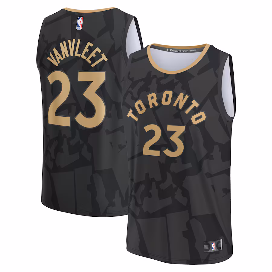 Men's Toronto Raptors Fred VanVleet Fanatics Black Fastbreak Jersey - City Edition - Puhuasuan