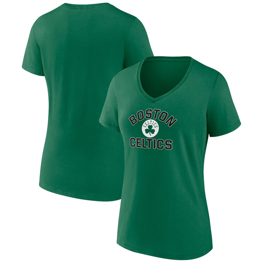 Women's Boston Celtics Green Overtime Team V-Neck T-Shirt - Puhuasuan