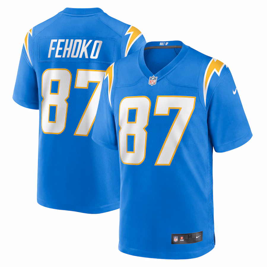 Men's Los Angeles Chargers Simi Fehoko Nike  Powder Blue  Game Jersey - Puhuasuan