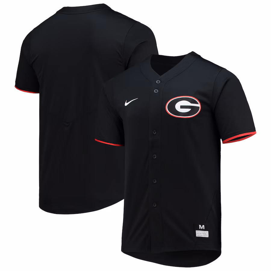Georgia Bulldogs Nike Replica Baseball Jersey - Black - Puhuasuan