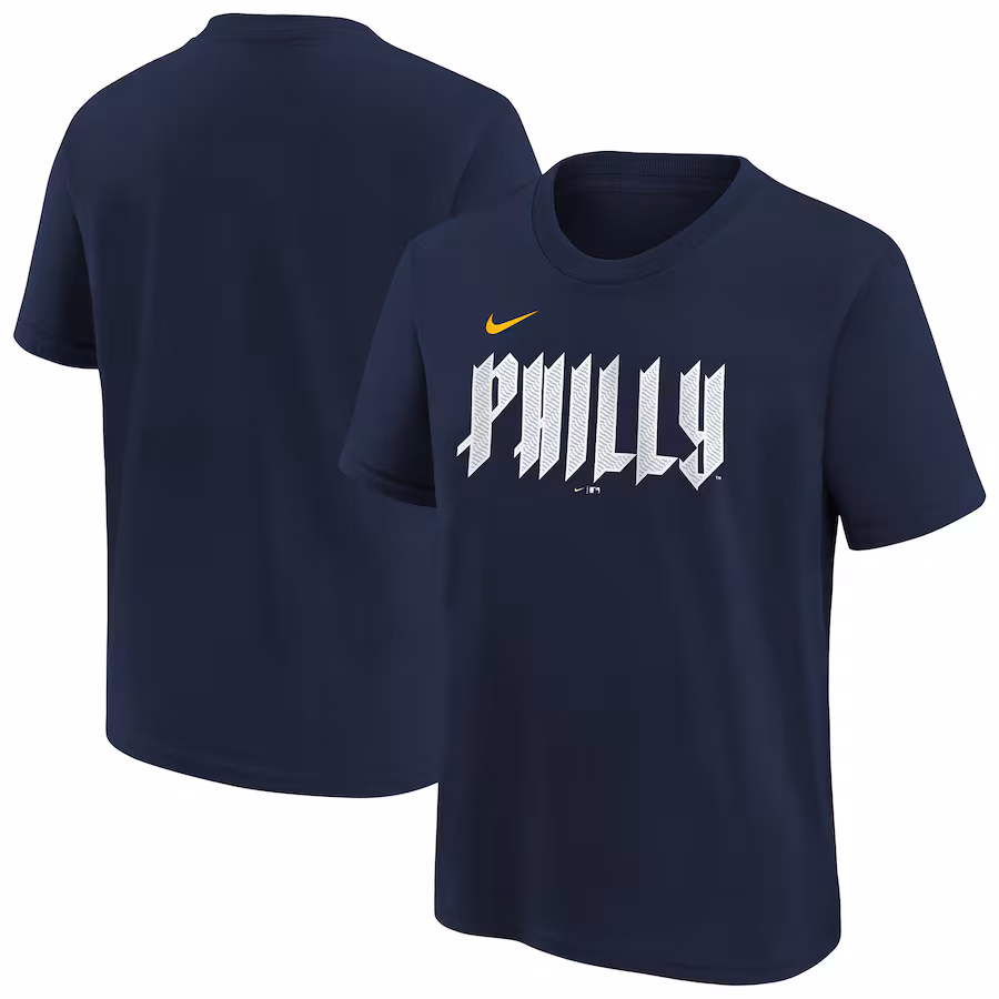 Youth Philadelphia Phillies Nike Navy City Connect Wordmark T-Shirt - Puhuasuan