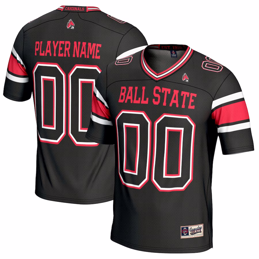 Ball State Cardinals GameDay Greats Youth NIL Pick-A-Player Football Jersey - Black - Puhuasuan