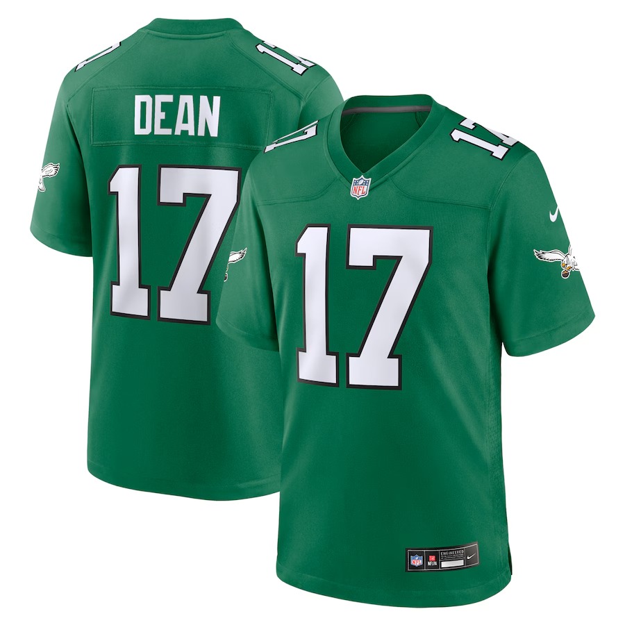 Men's Philadelphia Eagles Nakobe Dean Nike Kelly Green Alternate Game Jersey - Puhuasuan