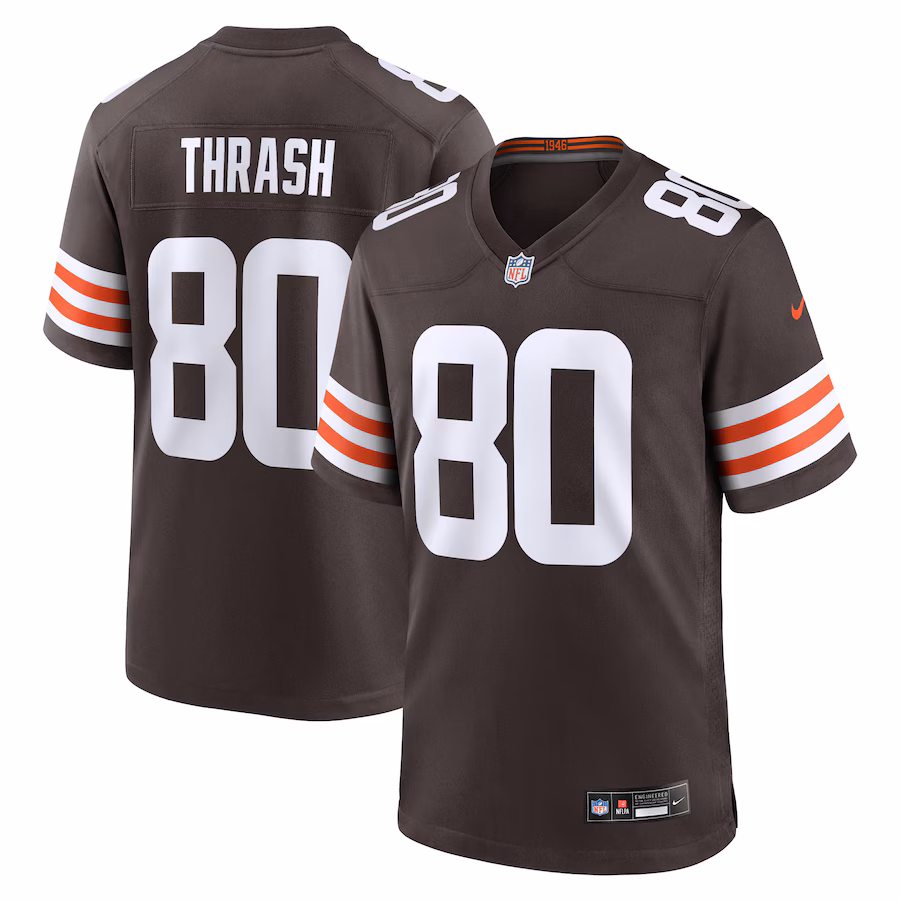 Men's Cleveland Browns Jamari Thrash Nike Brown Team Game Jersey - Puhuasuan