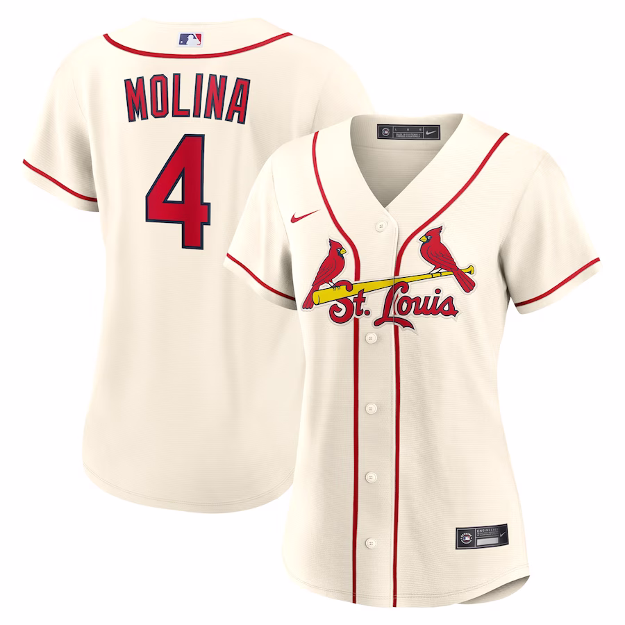 Women's St. Louis Cardinals Yadier Molina Nike Cream Alternate Replica Player Jersey - Puhuasuan