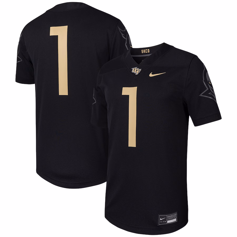 Men's Nike #1 Black UCF Knights Untouchable Replica Football Jersey - Puhuasuan