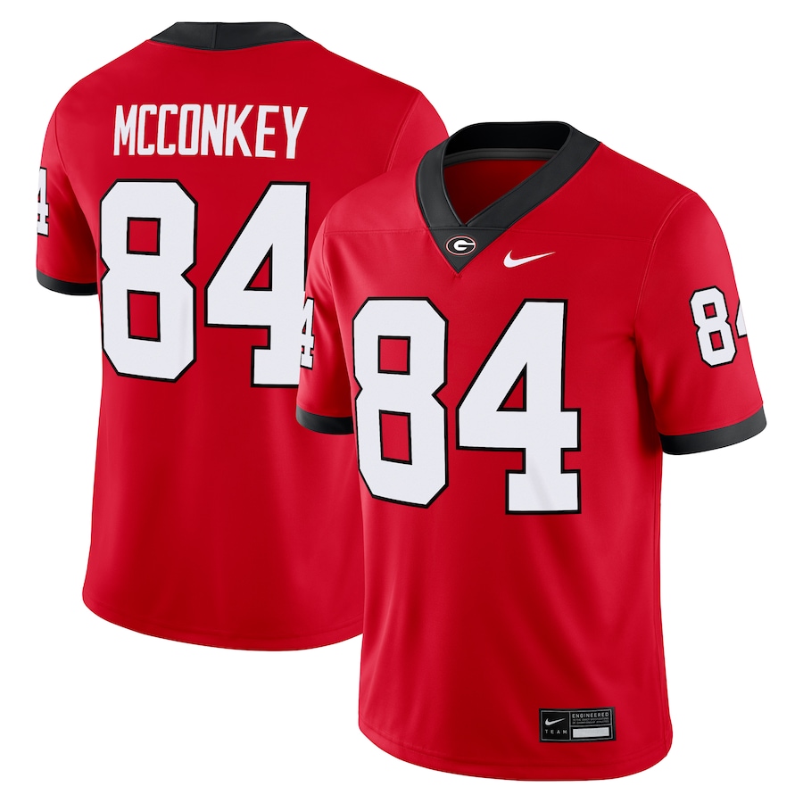 Men's Nike Ladd McConkey Red Georgia Bulldogs Player Game Jersey - Puhuasuan
