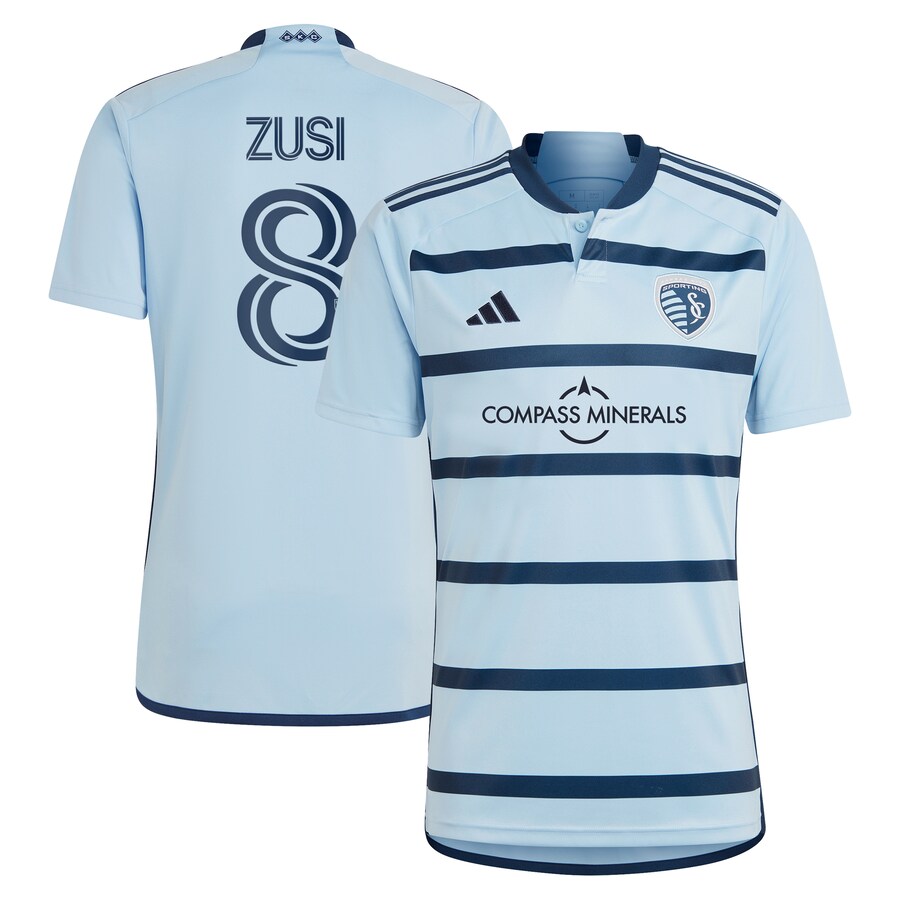 Men's Sporting Kansas City Graham Zusi adidas Light Blue 2023 Hoops 4.0 Replica Player Jersey - Puhuasuan