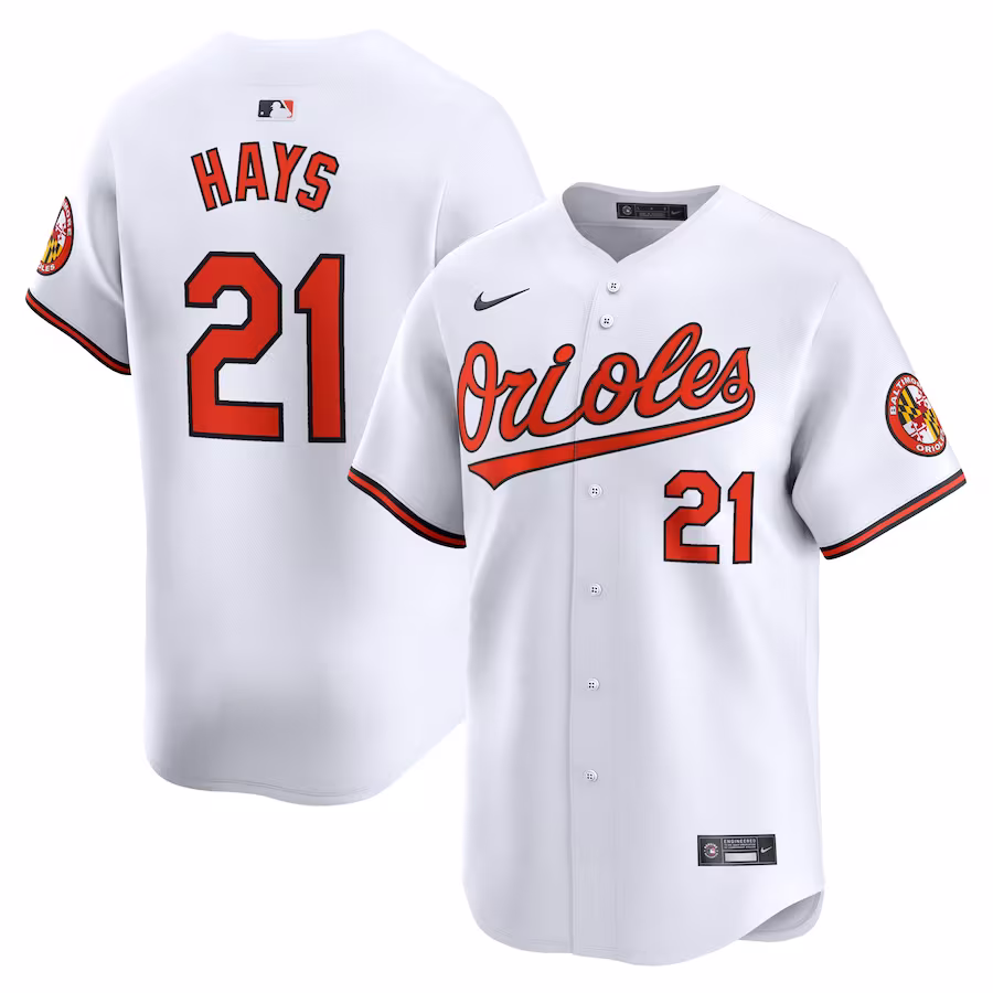 Men's Baltimore Orioles Austin Hays Nike White Home Limited Player Jersey - Puhuasuan