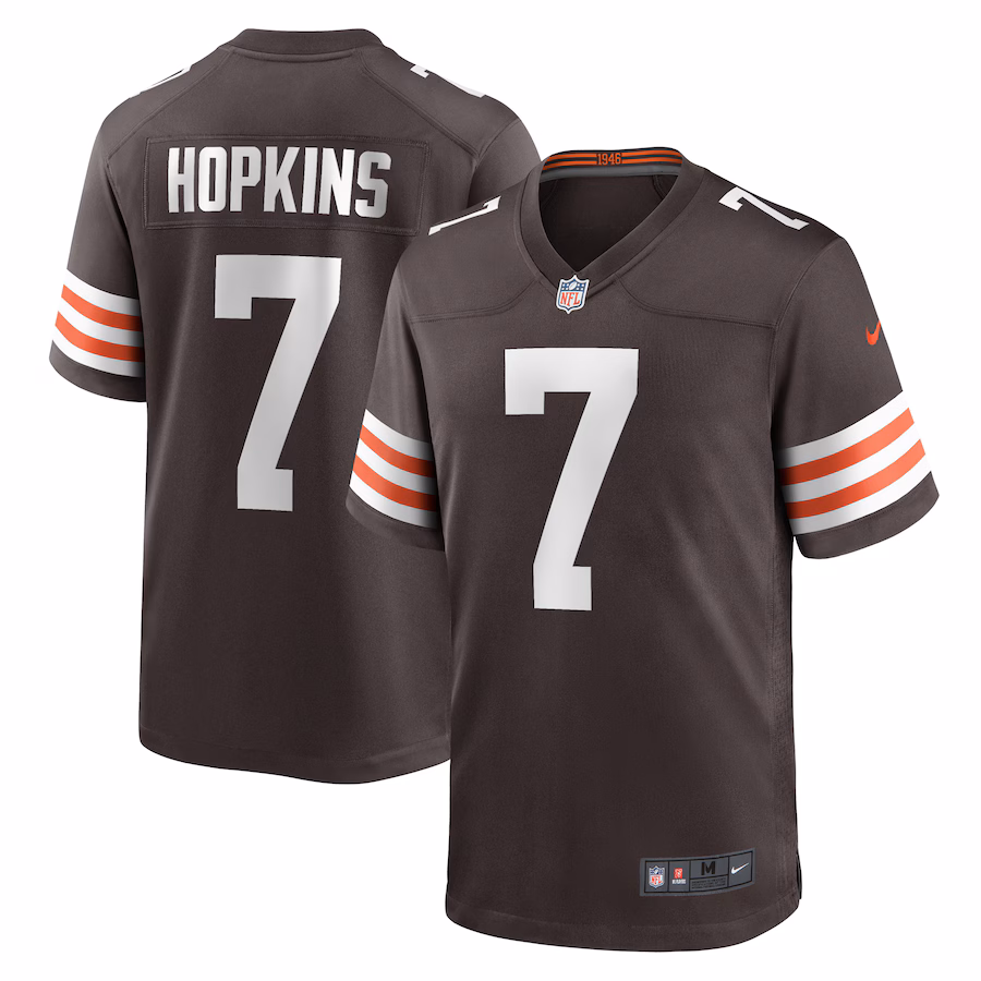 Men's Cleveland Browns Dustin Hopkins Nike  Brown Team Game Jersey - Puhuasuan