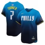 Men's Philadelphia Phillies Trea Turner Nike Blue 2024 City Connect Limited Player Jersey - Puhuasuan