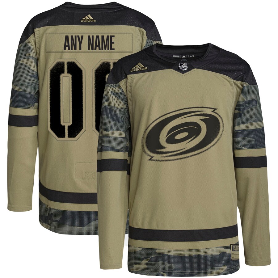 Men's Carolina Hurricanes adidas Camo Military Appreciation Team Authentic Custom Practice Jersey - Puhuasuan