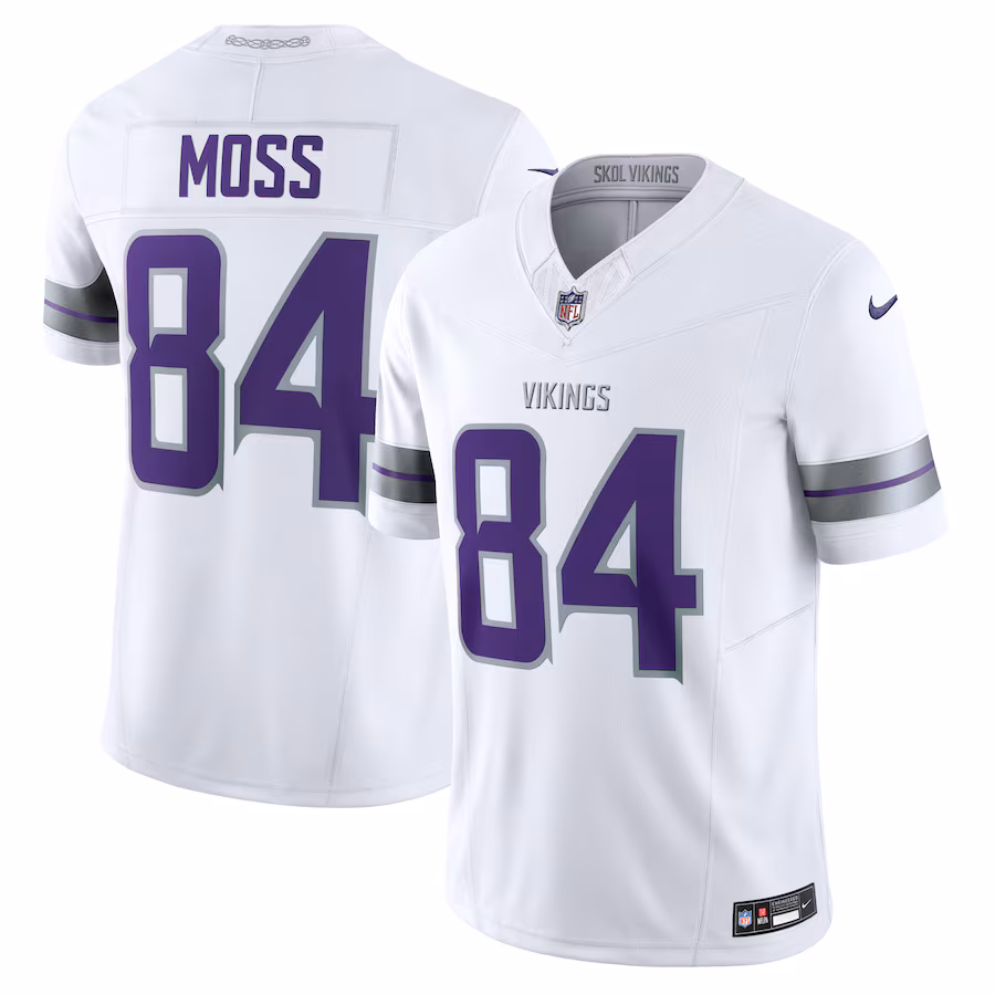 Men's Minnesota Vikings Randy Moss Nike White Alternate Vapor F.U.S.E. Retired Player Limited Jersey - Puhuasuan
