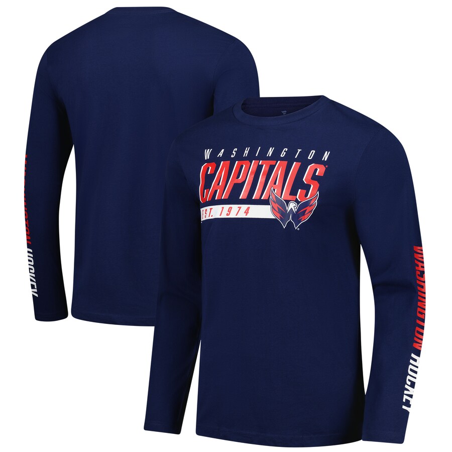 Men's Washington Capitals Fanatics Navy Long Sleeve T-Shirt - Puhuasuan