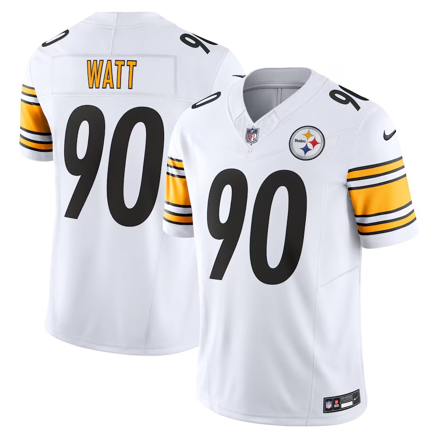 Men's Pittsburgh Steelers T.J. Watt Nike White Vapor F.U.S.E. Limited Jersey - Puhuasuan