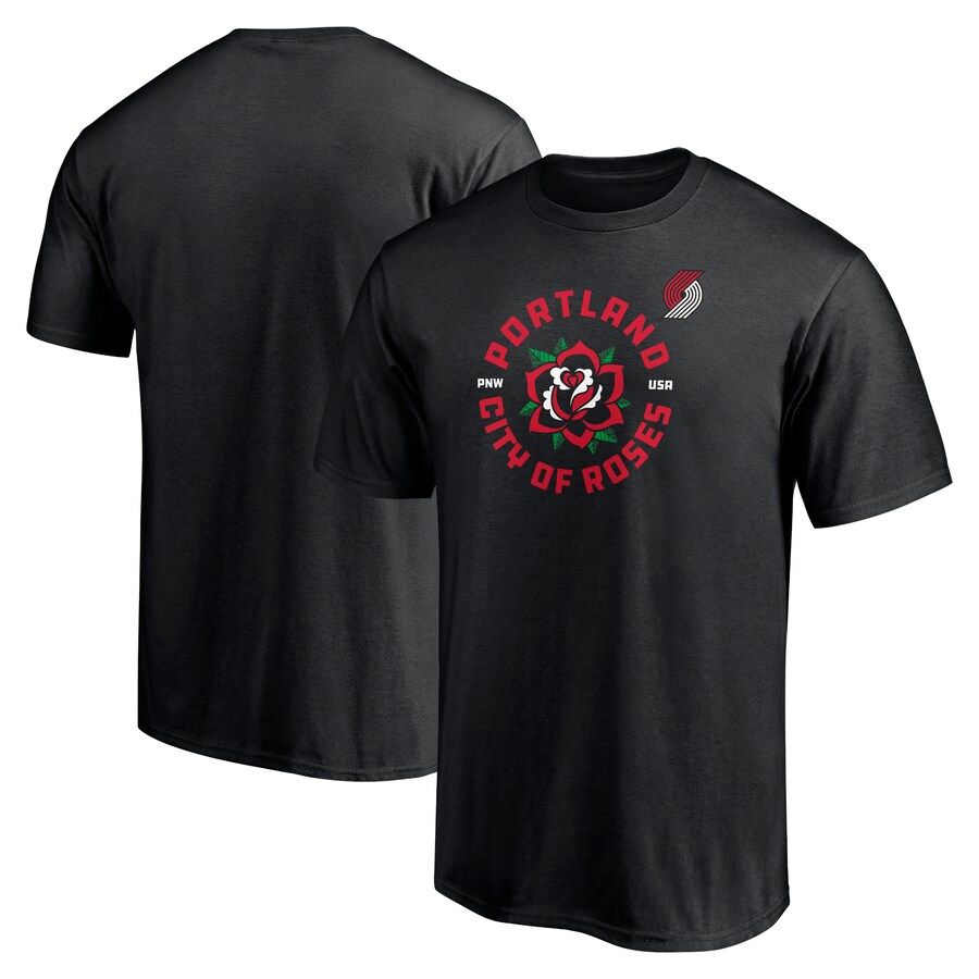 Men's Portland Trail Blazers Black Push Ahead T-Shirt - Puhuasuan