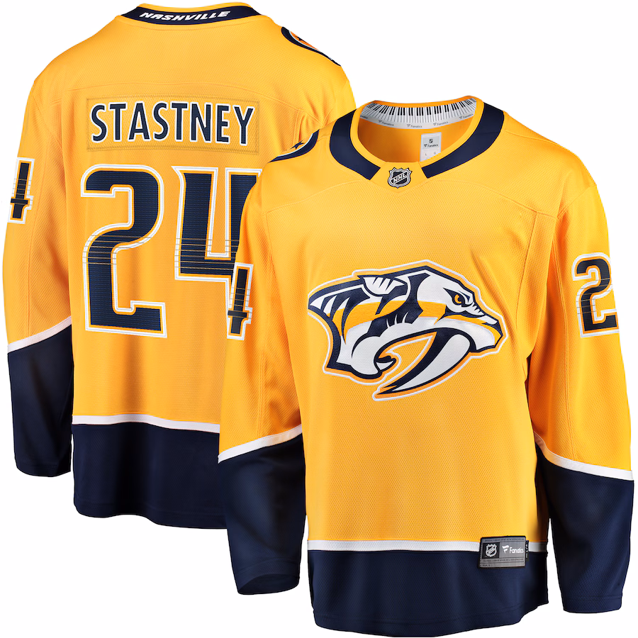 Men's Nashville Predators Spencer Stastney Fanatics Gold Premier Breakaway Player Jersey - Puhuasuan