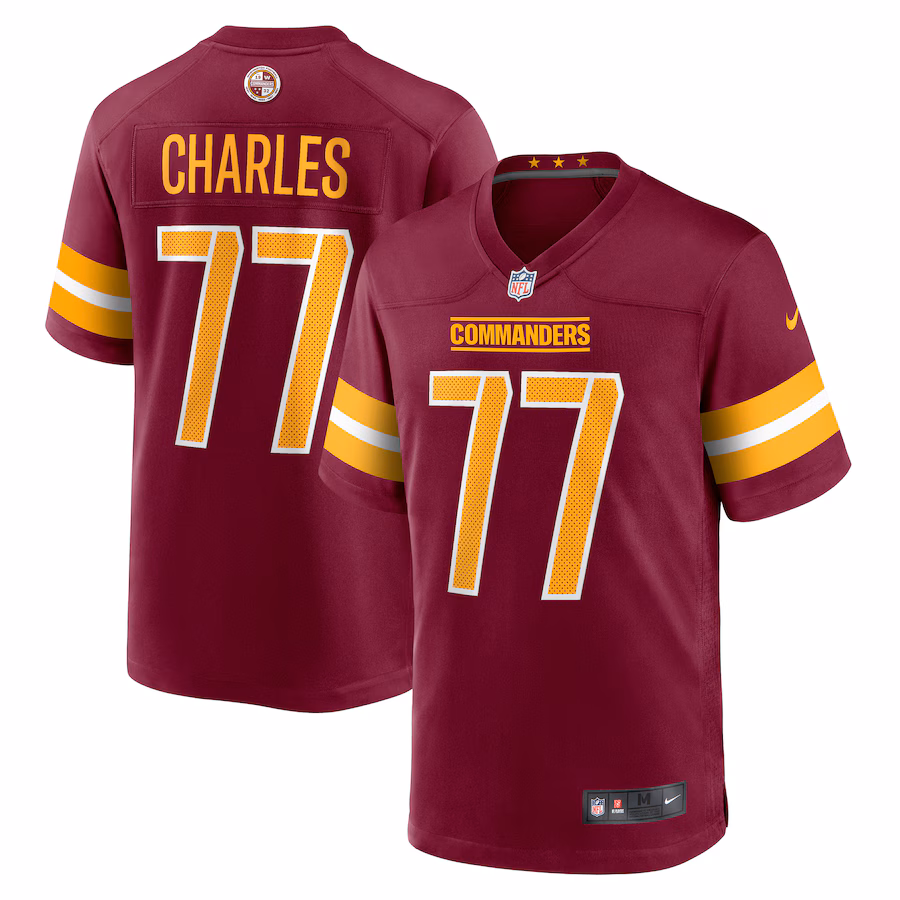 Men's Washington Commanders Saahdiq Charles Nike  Burgundy  Game Jersey - Puhuasuan