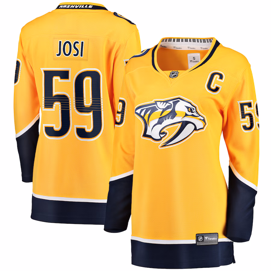 Women's Nashville Predators Roman Josi Fanatics Gold Home Breakaway Player Jersey - Puhuasuan