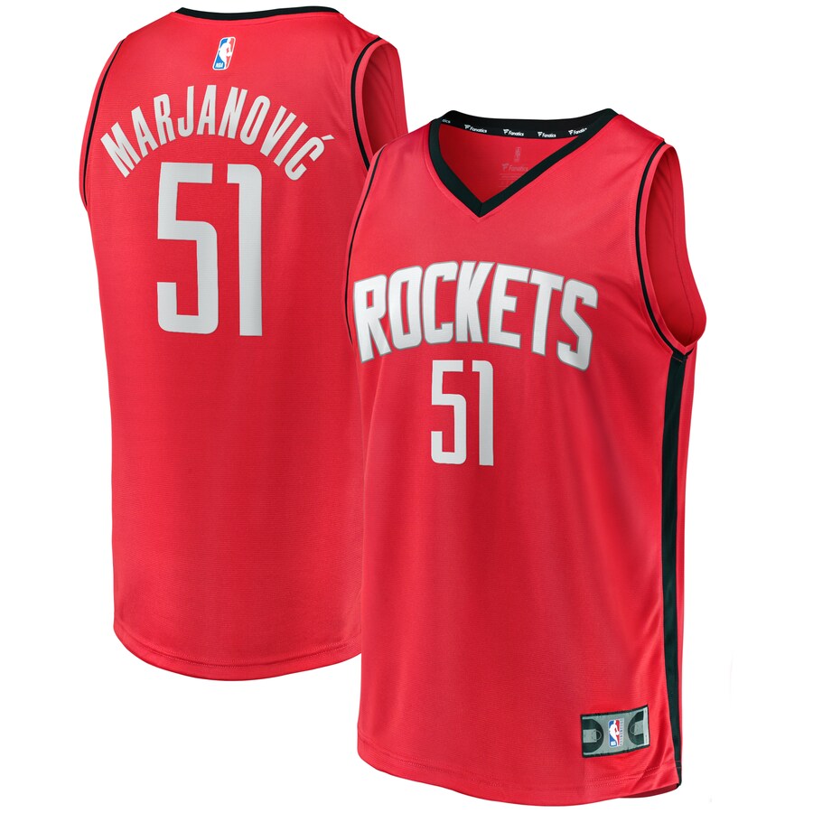Men's Houston Rockets Boban Marjanovic Fanatics Red Fast Break Player Jersey - Icon Edition - Puhuasuan