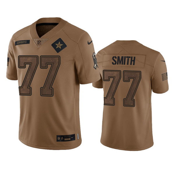 Men's Dallas Cowboys #77 Tyron Smith 2023 Brown Salute To Service Limited Football Stitched Jersey - Puhuasuan