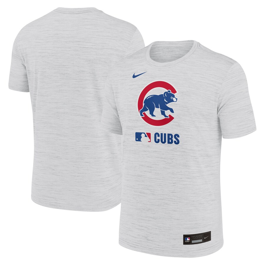 Men's Chicago Cubs Nike White Authentic Collection Velocity Performance Practice T-Shirt - Puhuasuan