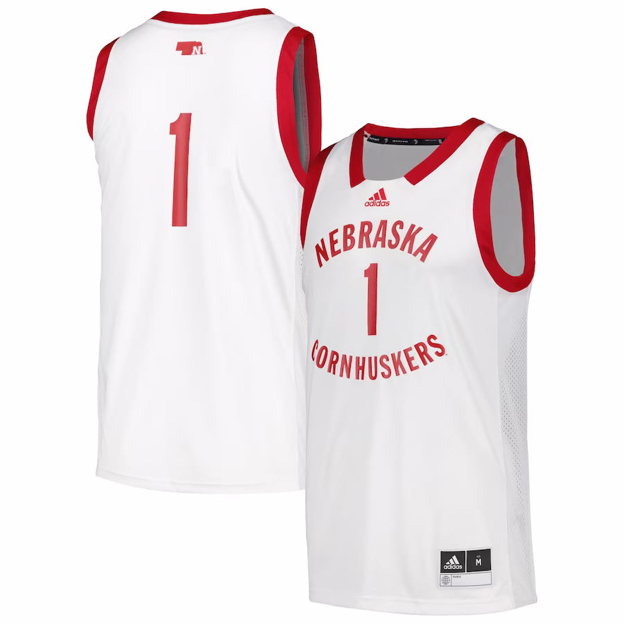 #1 Nebraska Huskers adidas Team Swingman Jersey - White - Puhuasuan