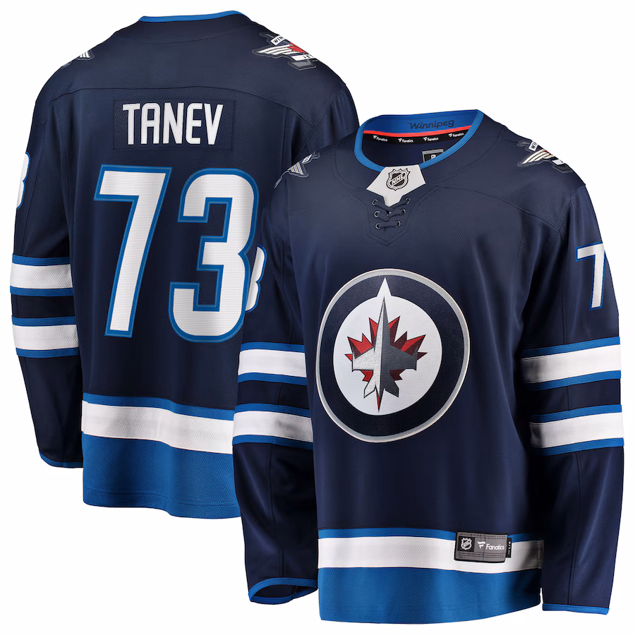 Men's Winnipeg Jets Brandon Tanev Fanatics Navy Home Breakaway Jersey - Puhuasuan