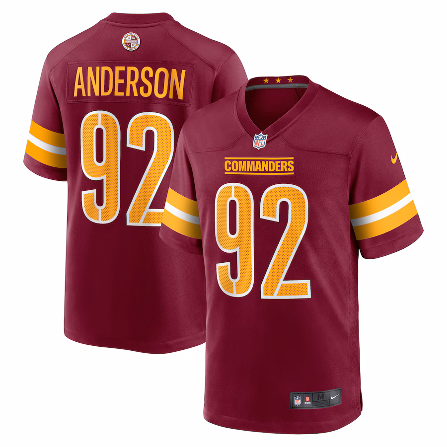 Men's Washington Commanders Abdullah Anderson Nike Burgundy Game Player Jersey - Puhuasuan