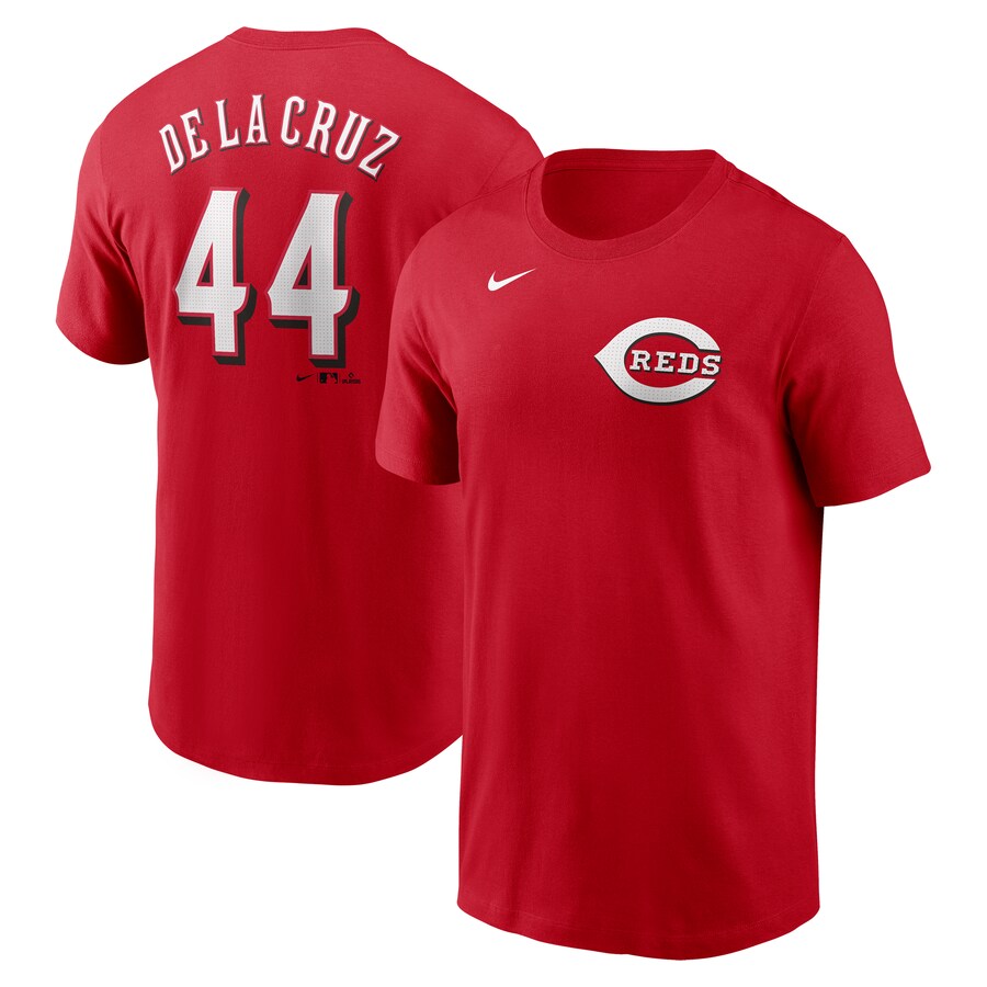 Men's Cincinnati Reds Elly De La Cruz Nike Red Fuse Name & Number T-Shirt - Puhuasuan