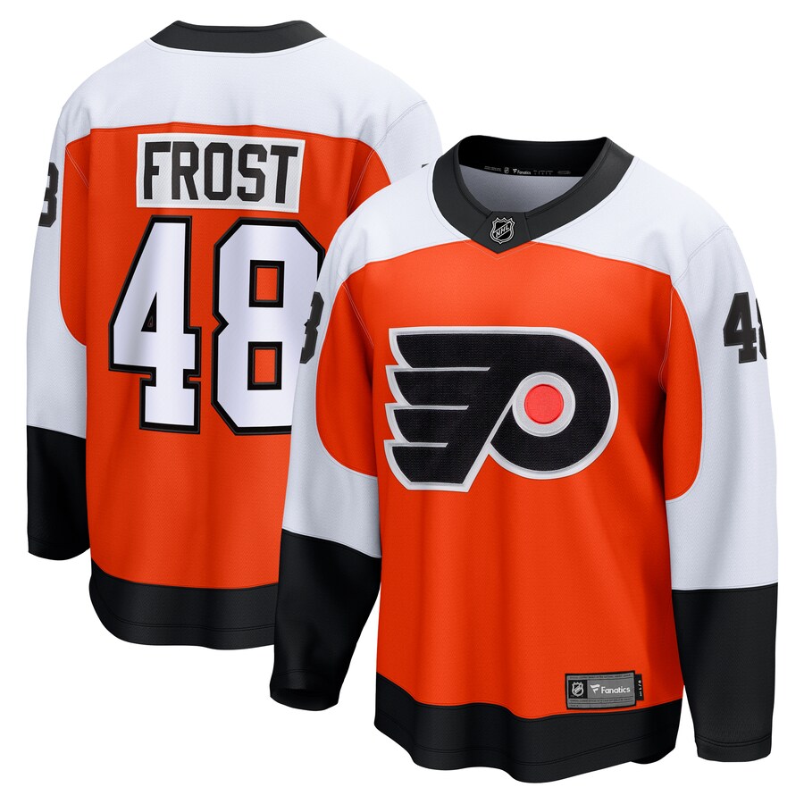 Men's Philadelphia Flyers Morgan Frost Fanatics Branded Orange Home Breakaway Jersey - Puhuasuan