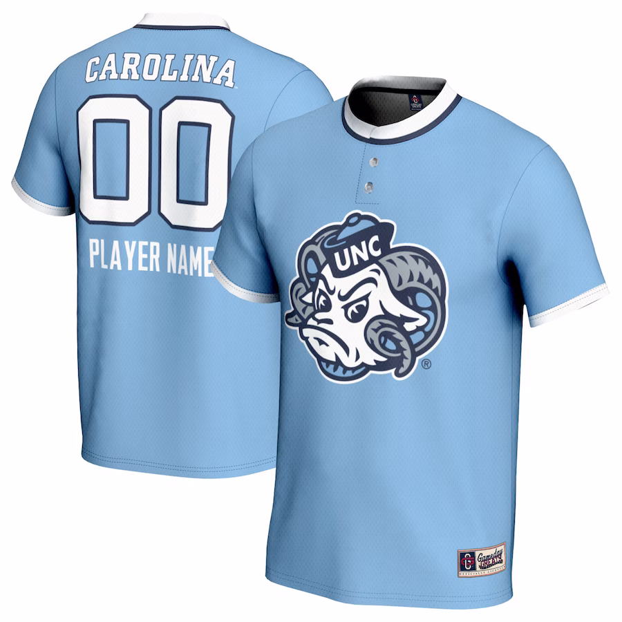 North Carolina Tar Heels GameDay Greats Unisex NIL Pick-A-Player Lightweight Softball Mascot Jersey - Carolina Blue - Puhuasuan