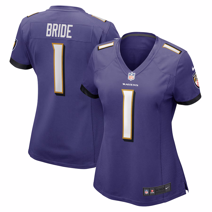 Women's Baltimore Ravens Number 1 Bride Nike Purple Game Jersey - Puhuasuan